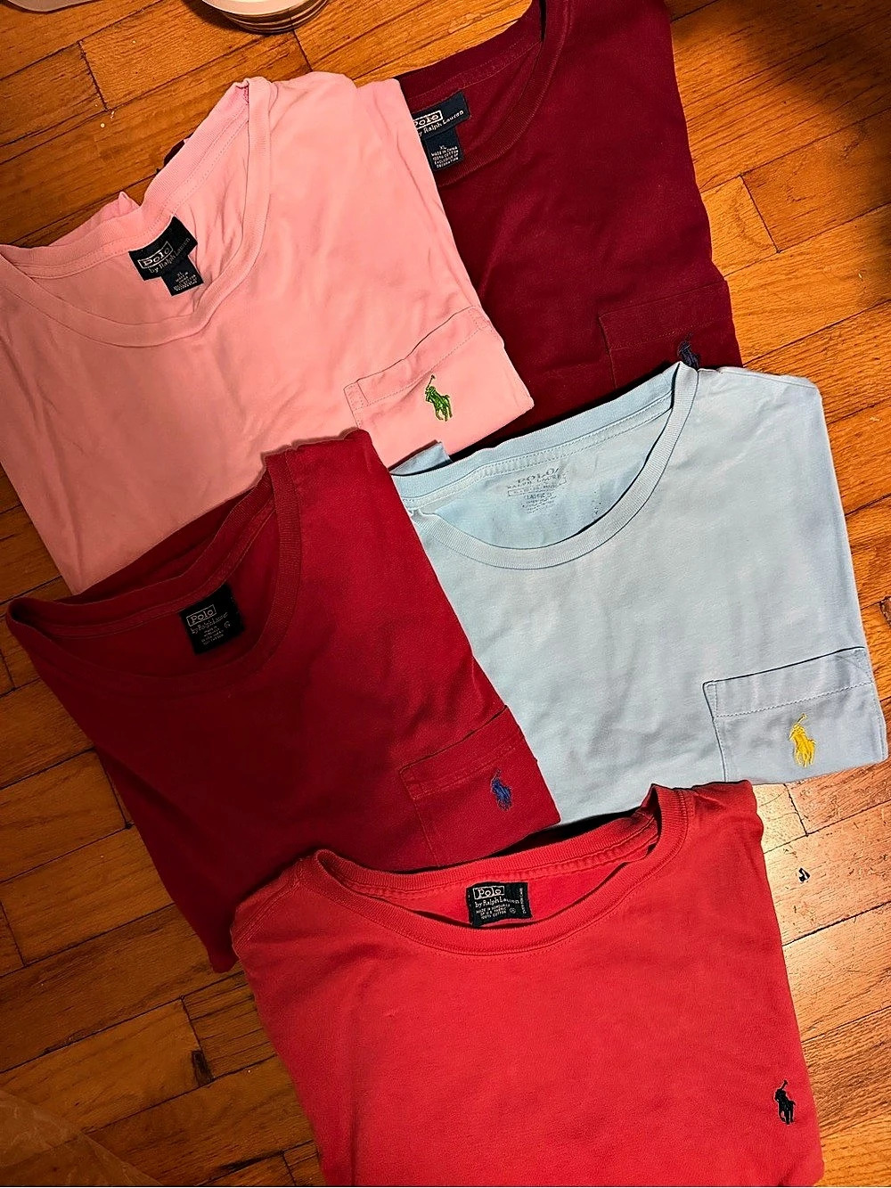Polo Ralph Lauren Classic Fit Jersey Pocket T-Shirt Bundle of 5